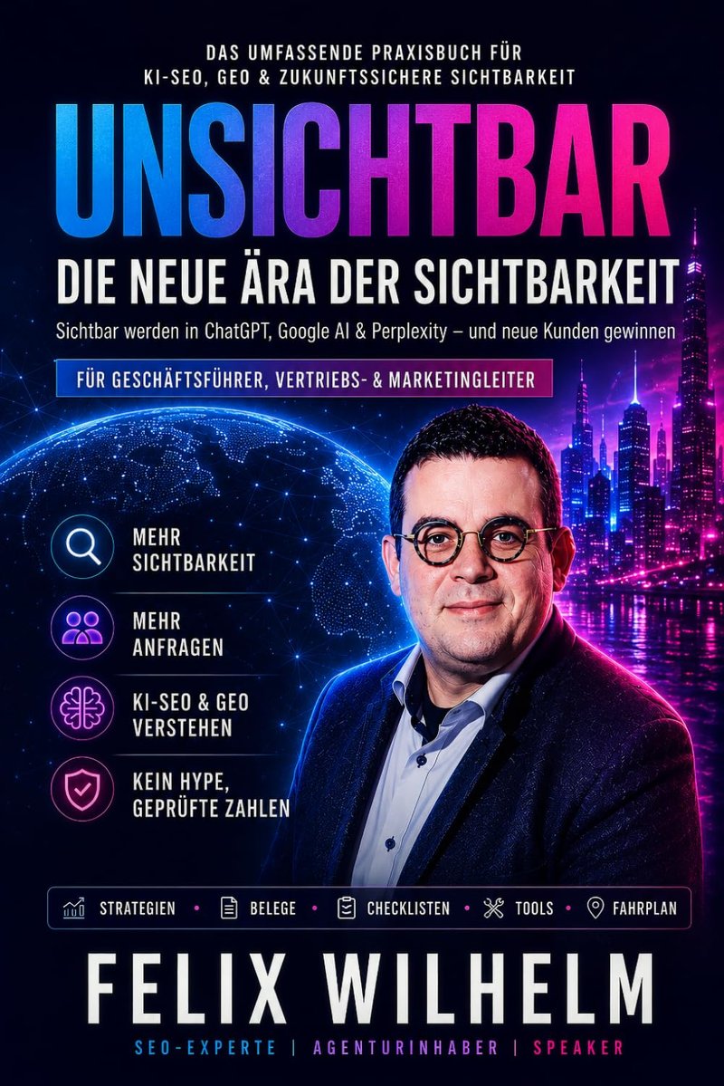 Buchcover: Unsichtbar — GEO & KI-SEO für Geschäftsführer von Felix Wilhelm